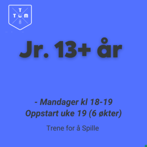 Jr 13+år - Mandager 18-19 (6 ggr), Vår 2025